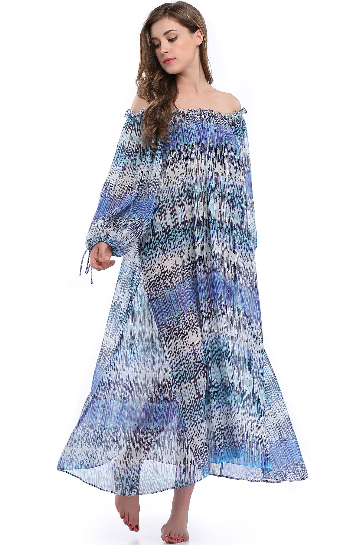 F4660 beach floral long Dress